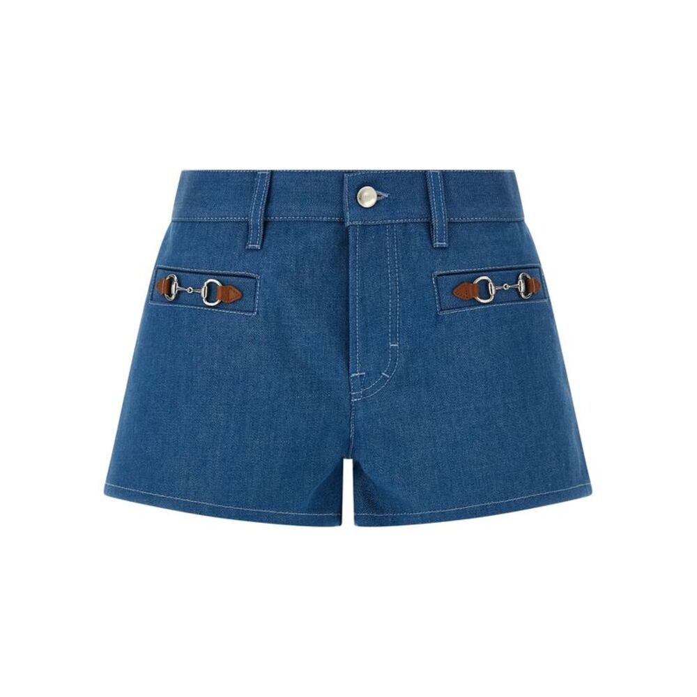 Gucci Blue Cotton Bermuda Women's Shorts